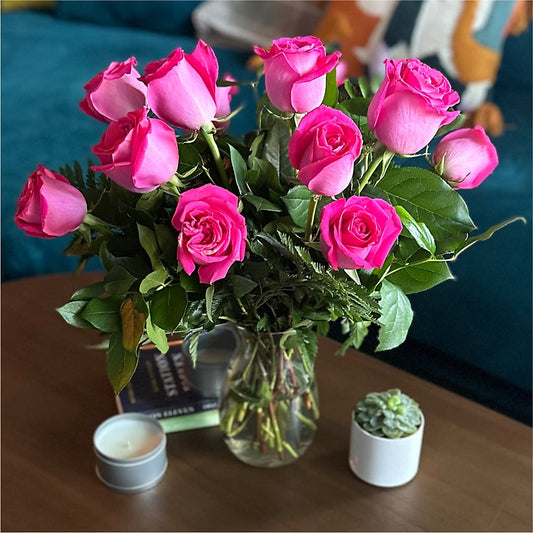 Long Stem Pink Rose Bouquet – MOSS & CO, Watkinsville GA