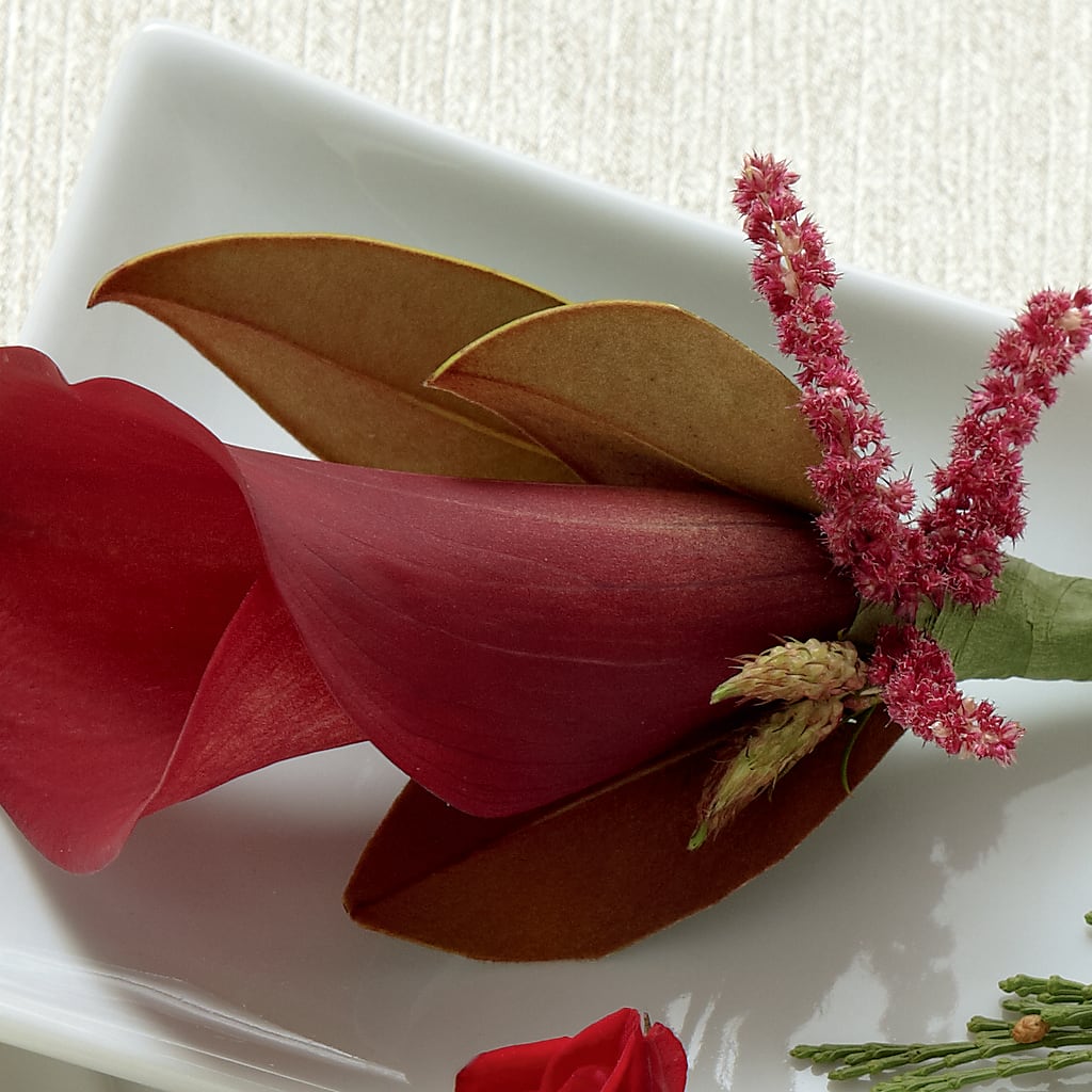 Red Calla Boutonniere – MOSS & CO, Watkinsville GA