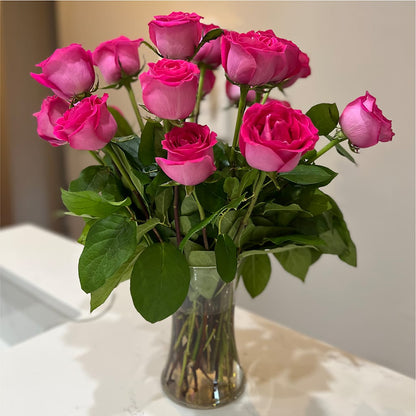 Long Stem Pink Rose Bouquet – MOSS & CO, Watkinsville GA