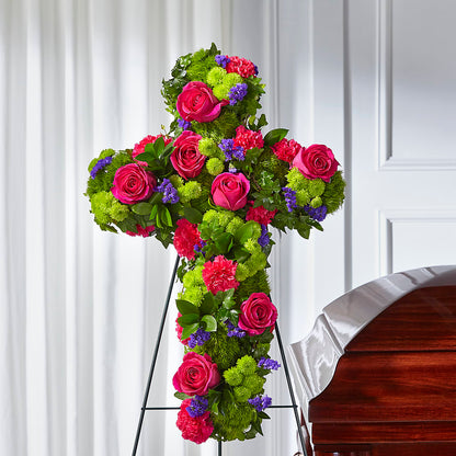 Tribute Rose Floral Cross – MOSS & CO, Watkinsville GA