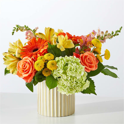 Autumn Sunshine Bouquet with Ivory Vase – MOSS & CO, Watkinsville GA