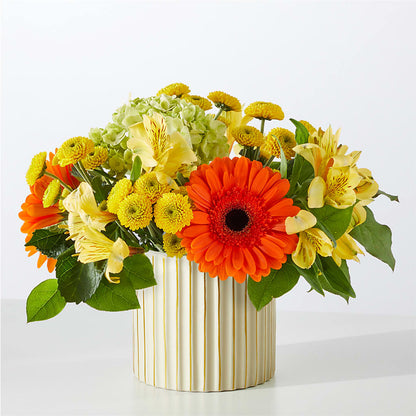 Autumn Sunshine Bouquet with Ivory Vase – MOSS & CO, Watkinsville GA