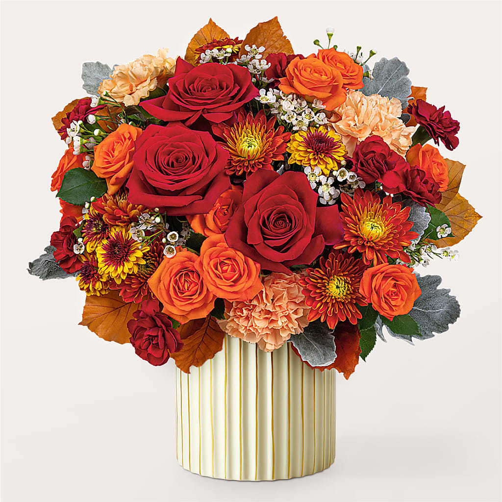 Merlot Bouquet with Ivory Vase – MOSS & CO, Watkinsville GA