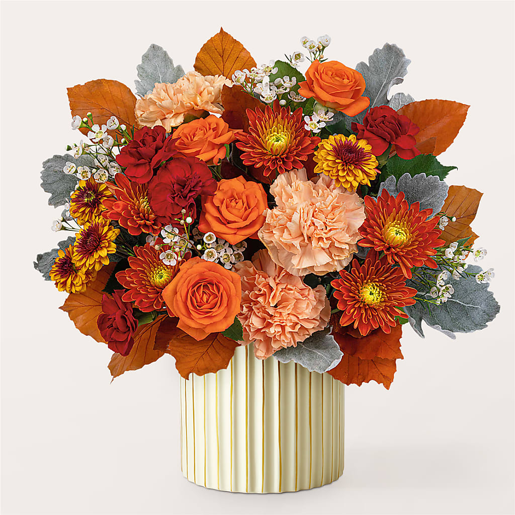 Merlot Bouquet with Ivory Vase – MOSS & CO, Watkinsville GA
