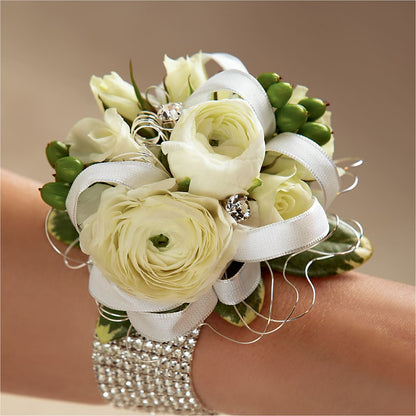 White Wedding Corsage – MOSS & CO, Watkinsville GA